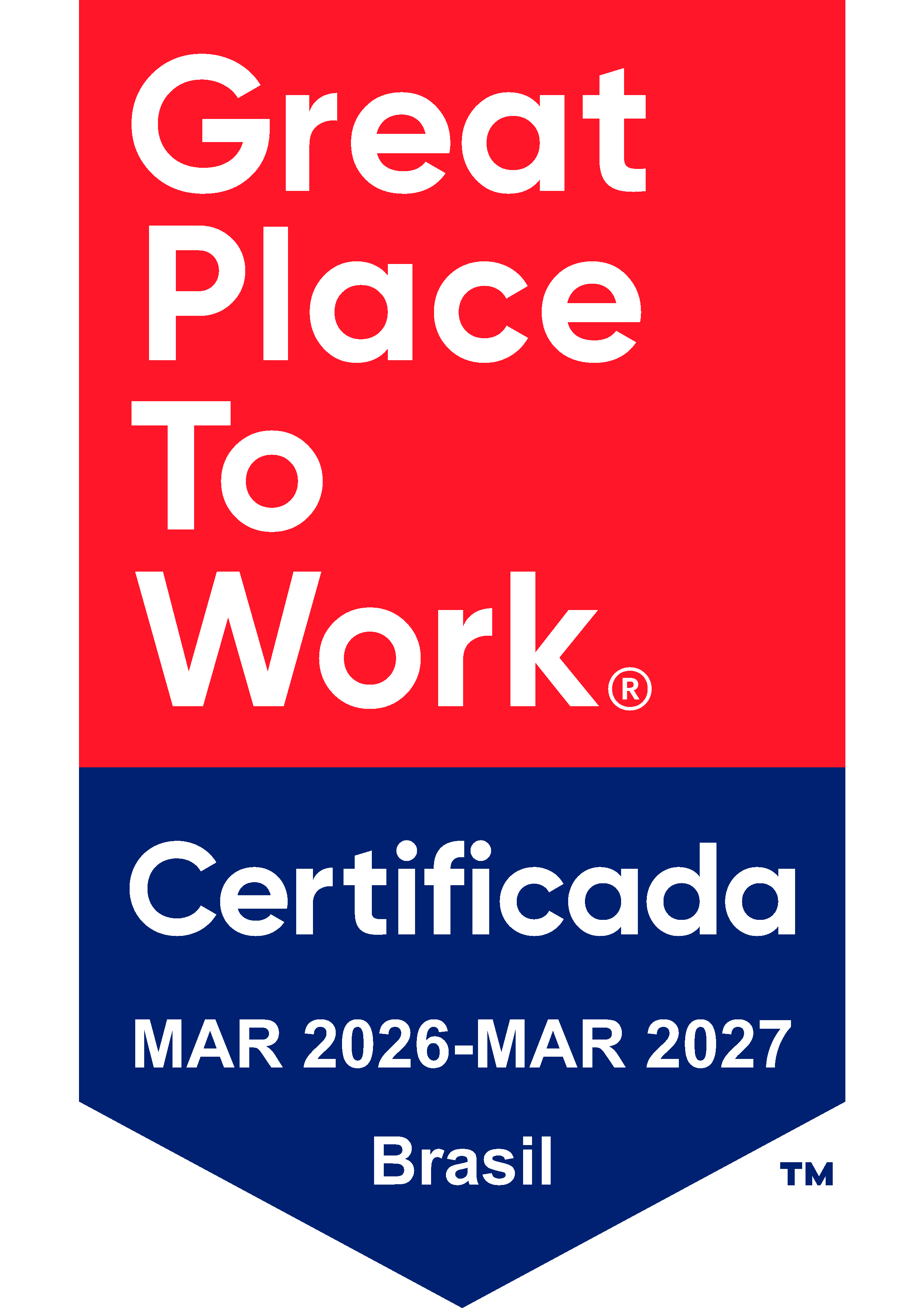 Great Place To Work — Certificada MAR 2026 a MAR 2027, Brasil